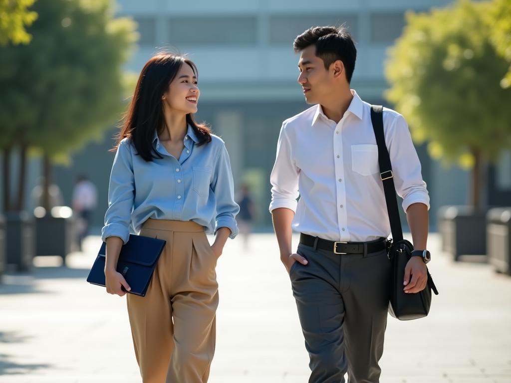 Two international students in Korea/Japan